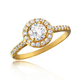 .925 Sterling Silver Gold Plated Thin Micro Pave Ring With Cz, <b>size: 5</b>