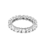 .925 Sterling Silver Rhodium Plated Eternity Ring With Heart Shaped Cz, <b>size: 5</b>