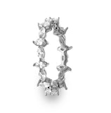 .925 Sterling Silver Rhodium Plated Eternity Ring With Marquise Cz, <b>size: 5</b>