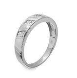 .925 Sterling Silver Mens Rhodium Plated  Trio Cz Ring, <b>size: 9</b>