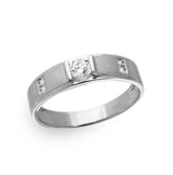 .925 Sterling Silver Mens Rhodium Plated With Matte Finish Round Trio Ring, <b>size: 9</b>