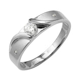 .925 Sterling Silver Mens Rhodium Plated Sideway Design Matte Finish Trio Ring, <b>size: 9</b>