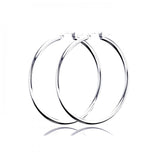 .925 Sterling Silver Plain Hoop Earring 2.5mm, <b>size: 25mm</b>