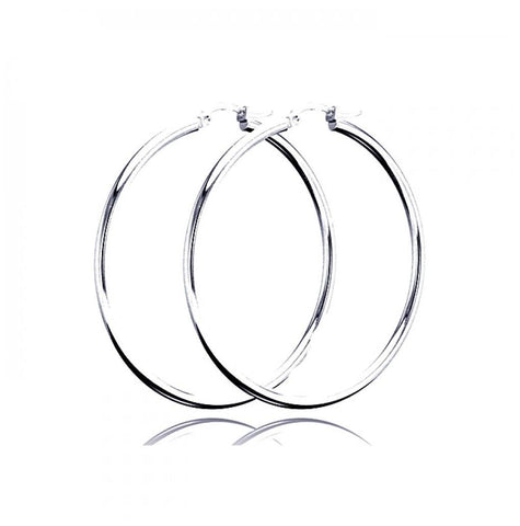 .925 Sterling Silver Plain Hoop Earring 2.5mm, <b>size: 25mm</b>