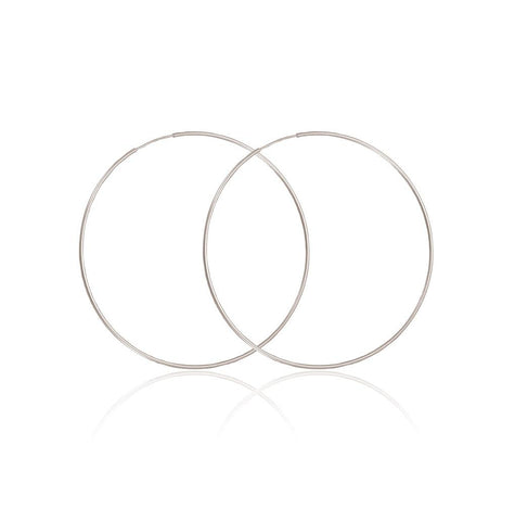 .925 Sterling Silver High Polished Endless Hoop Earrings 1.5mm, <b>size: 18mm</b>