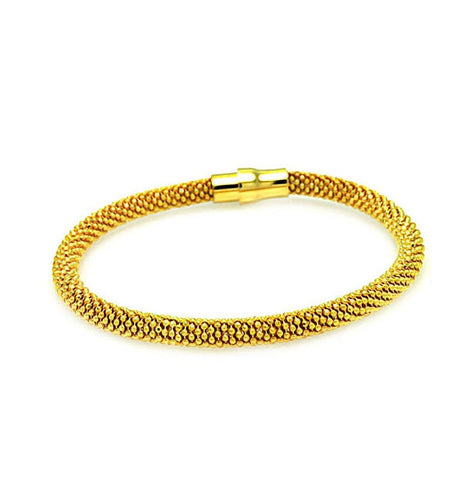 .925 Sterling Silver Gold Plated Beaded Italian Bracelet