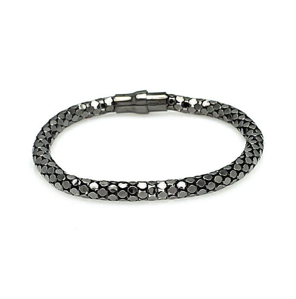 .925 Sterling Silver Black Rhodium Plated Snake Scale Italian Bracelet