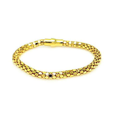 .925 Sterling Silver Gold Plated Snake Skin Italian Bracelet