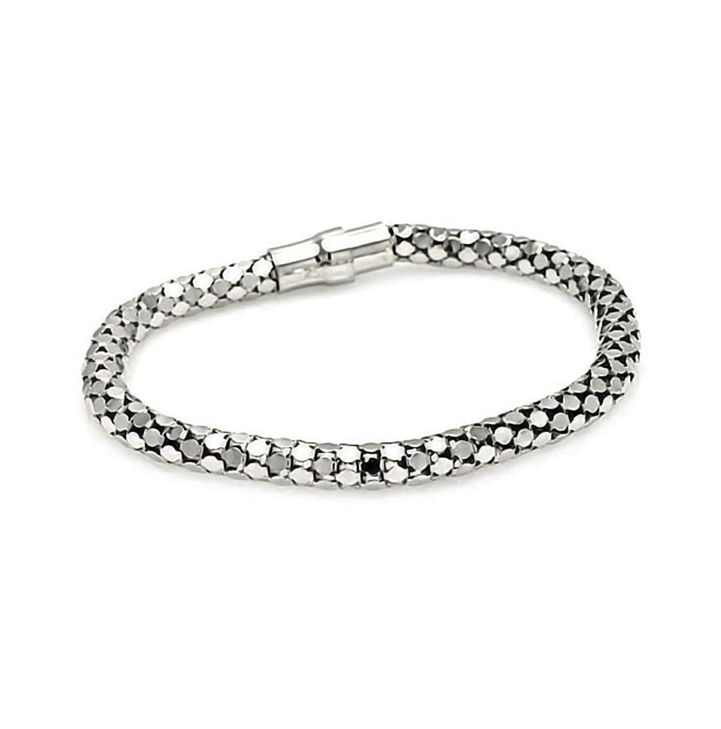 .925 Sterling Silver Rhodium Plated Snake Skin Italian Bracelet