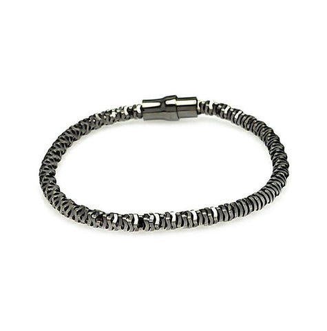 .925 Sterling Silver Black Rhodium Plated Italian Bracelet