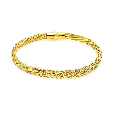 .925 Sterling Silver Gold Plated Twist Italian Bracelet