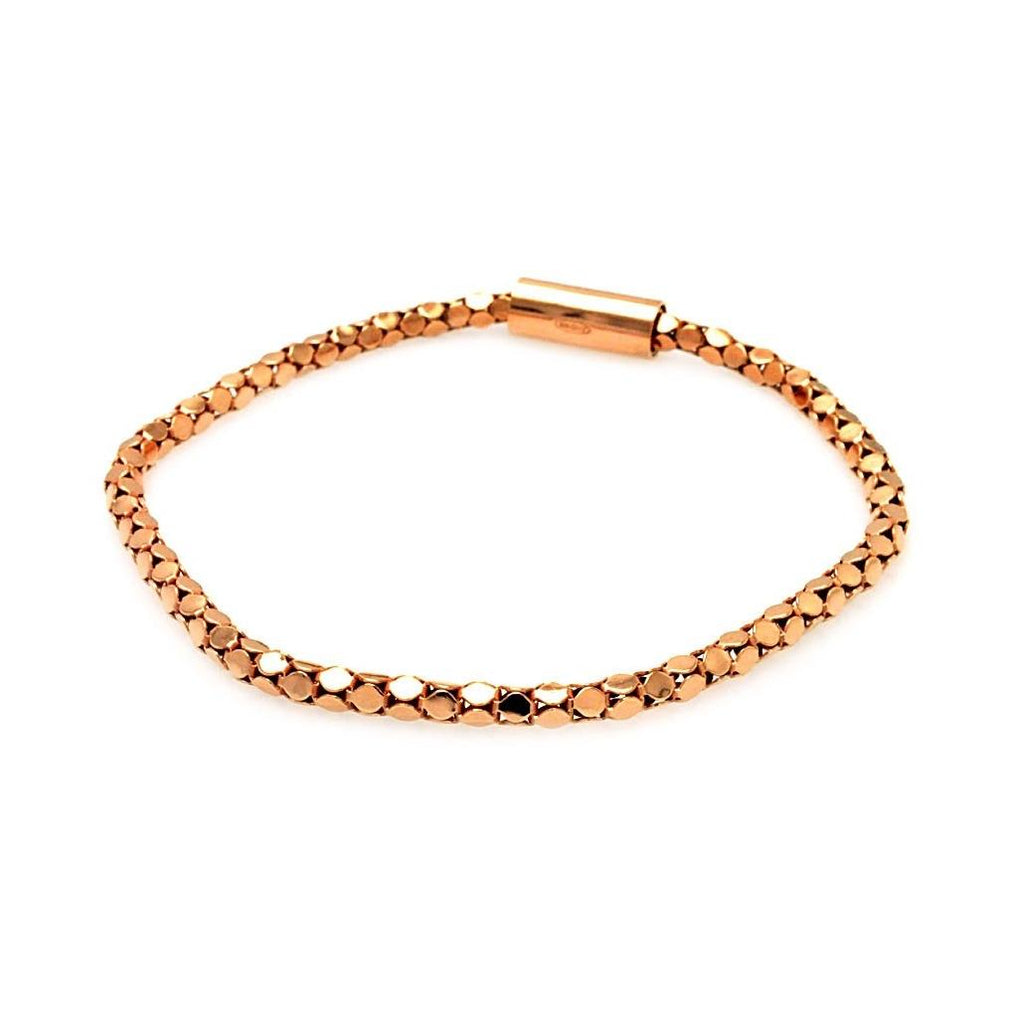 .925 Sterling Silver Rose Gold Plated Skinny Multi Circle Italian Bracelet