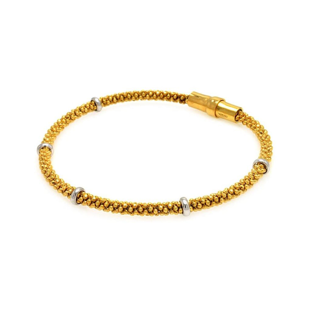 .925 Sterling Silver Gold Plated Skinny Italian Bracelet