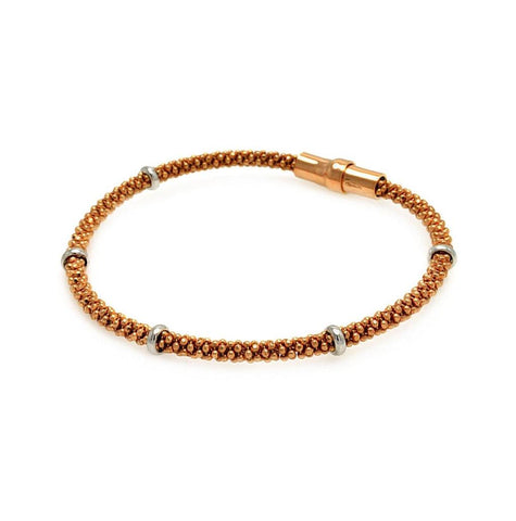 .925 Sterling Silver Rose Gold Plated Italian Bracelet