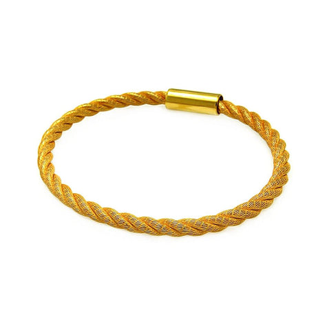 .925 Sterling Silver Gold Plated Rope Italian Bracelet