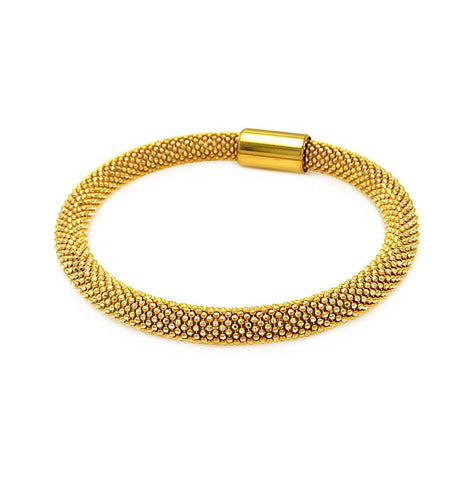 .925 Sterling Silver Gold Plated Bead Italian Bracelet