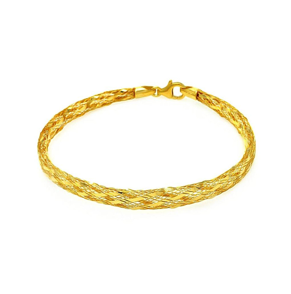 .925 Sterling Silver Gold Plated Net Italian Bracelet