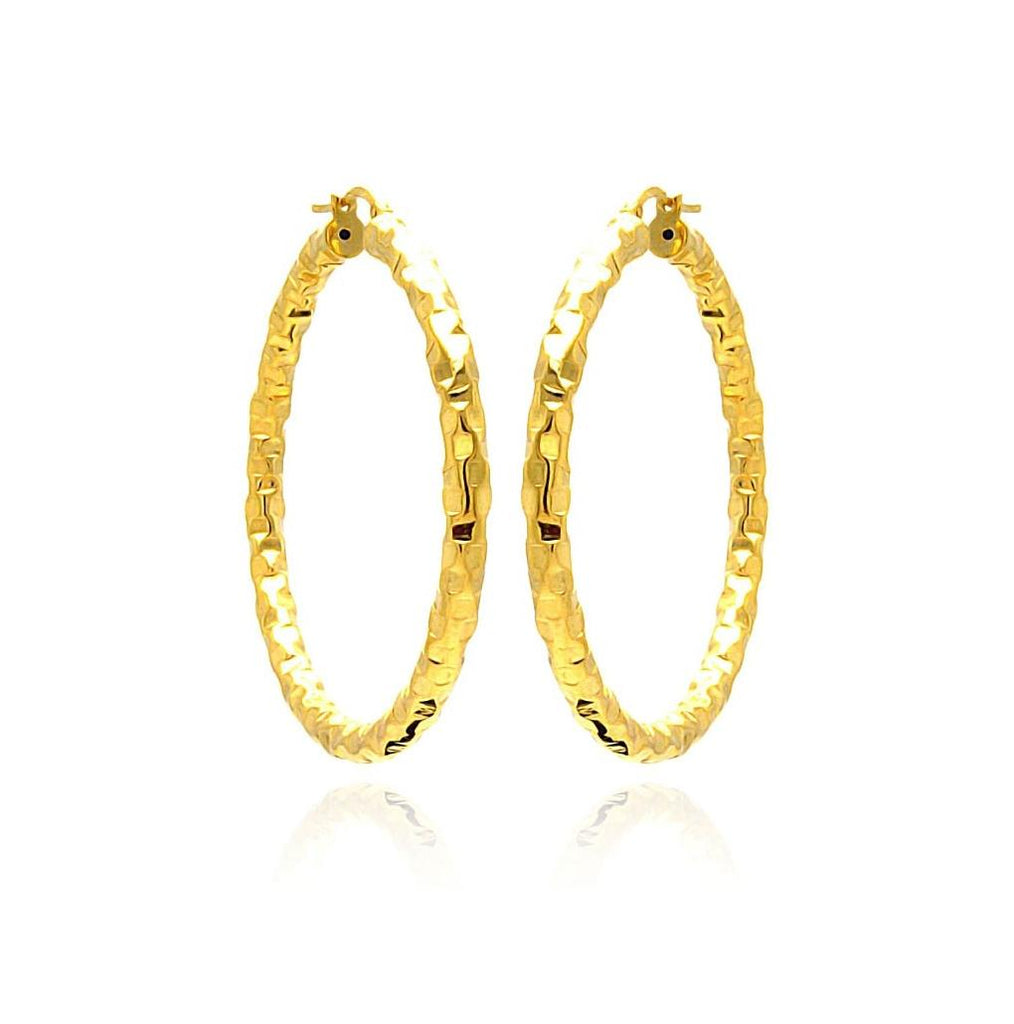 .925 Sterling Silver Gold Plated Hoop Earring