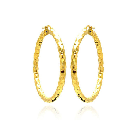 .925 Sterling Silver Gold Plated Hoop Earring