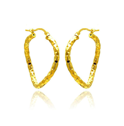 .925 Sterling Silver Gold Plated Open Heart Hoop Earring