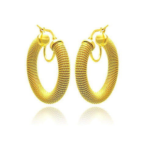 .925 Sterling Silver Gold Plated Italian Hoop Earring