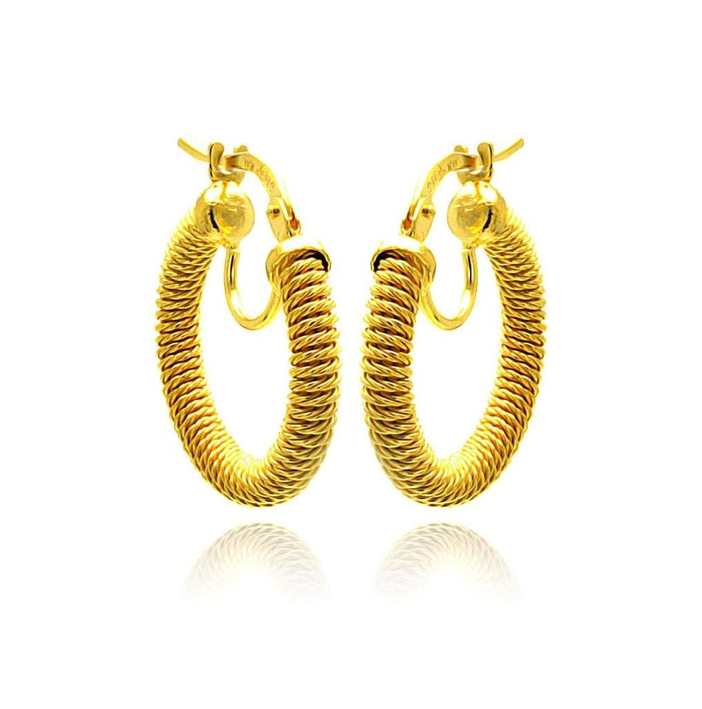 .925 Sterling Silver Gold Plated Hoop Earring