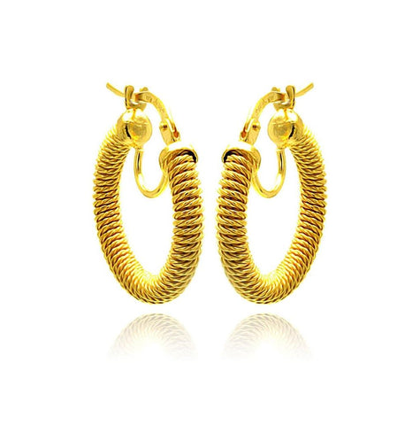 .925 Sterling Silver Gold Plated Hoop Earring