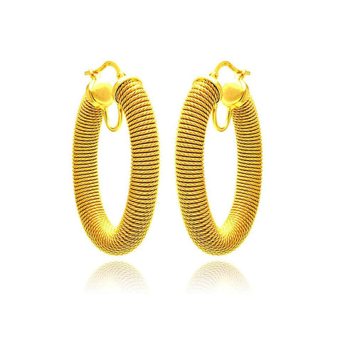 .925 Sterling Silver Gold Plated Hoop Earring