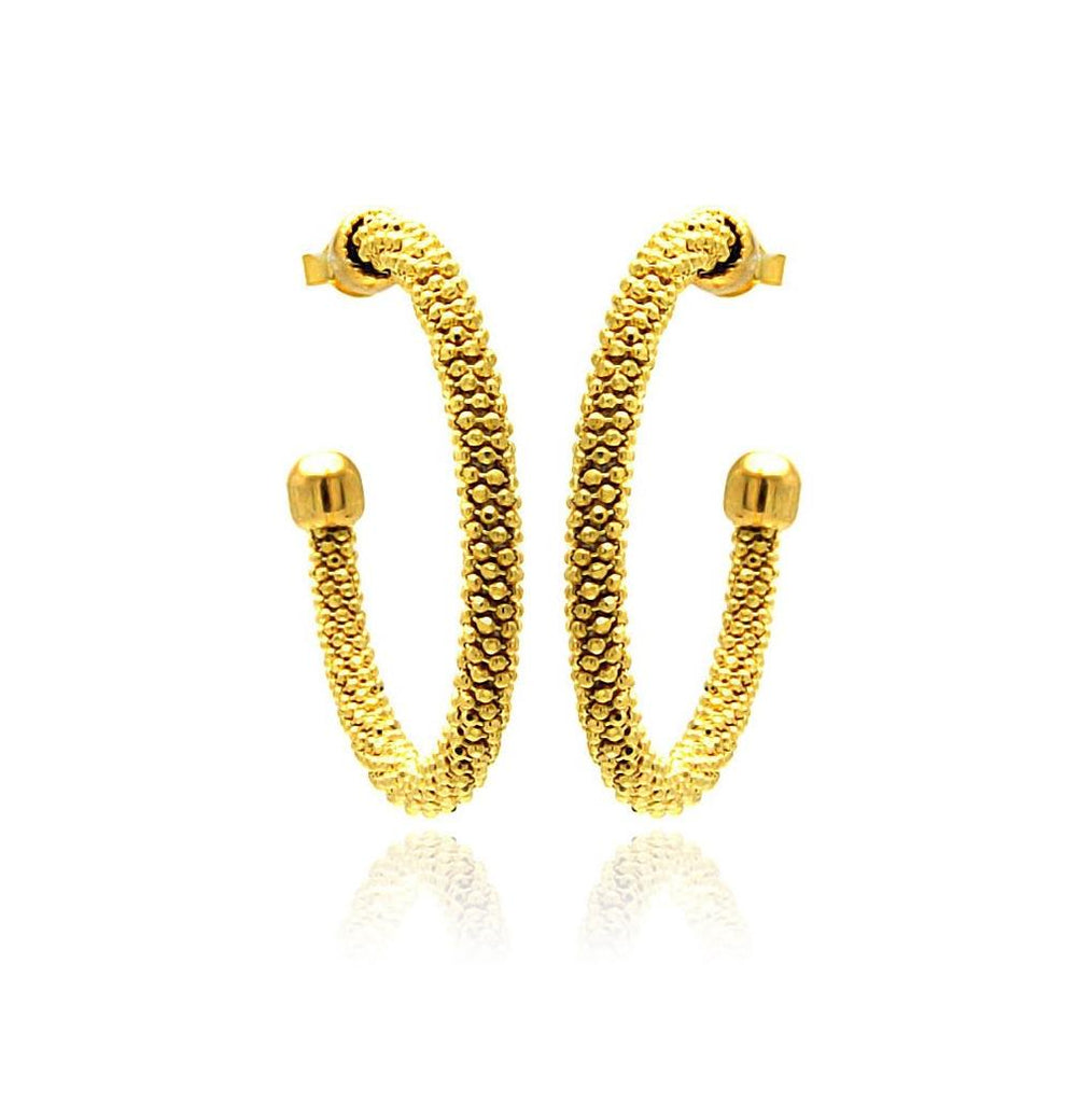 .925 Sterling Silver Gold Plated Hoop Earring