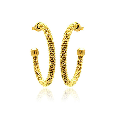 .925 Sterling Silver Gold Plated Hoop Earring