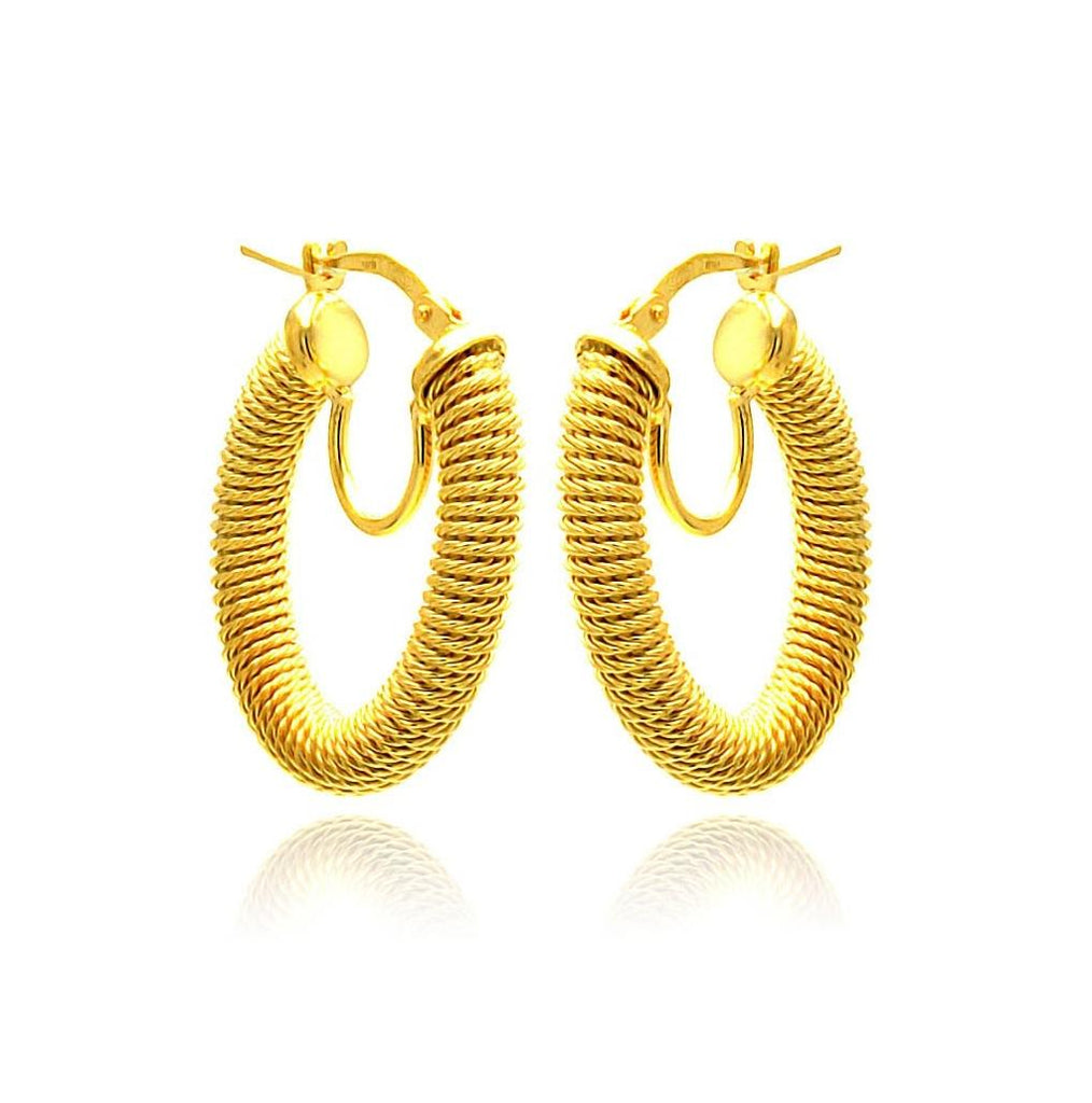 .925 Sterling Silver Gold Plated Hoop Earring