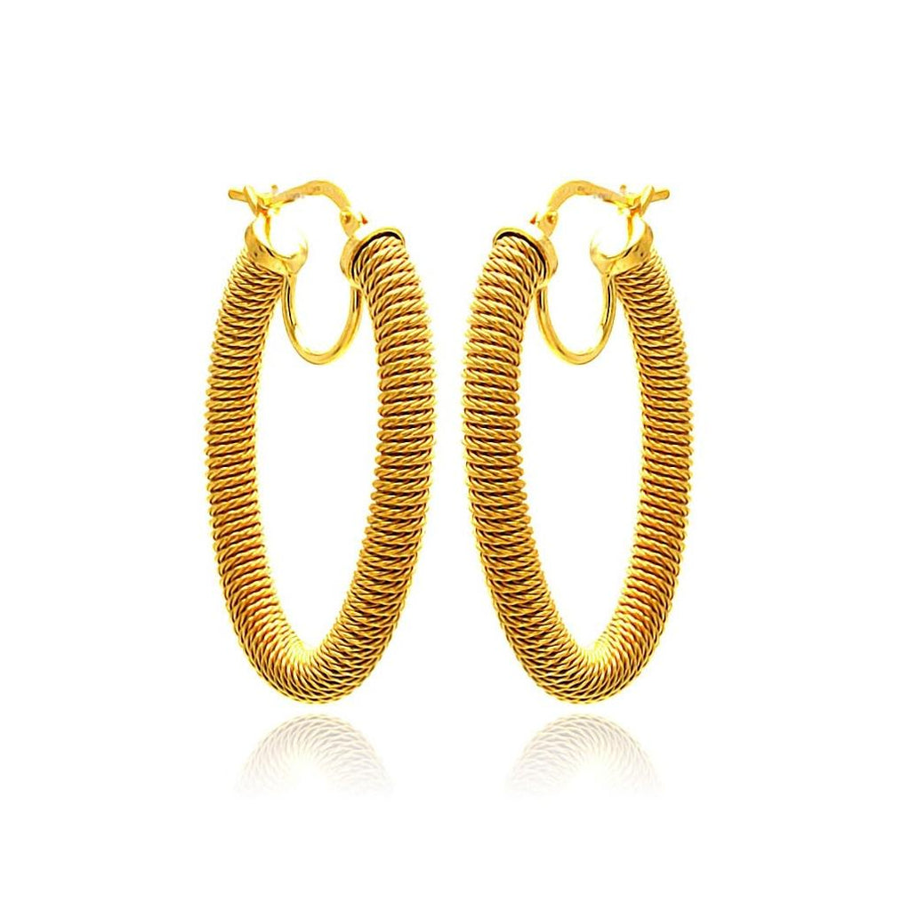 .925 Sterling Silver Gold Plated Hoop Earring