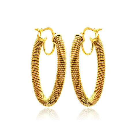 .925 Sterling Silver Gold Plated Hoop Earring