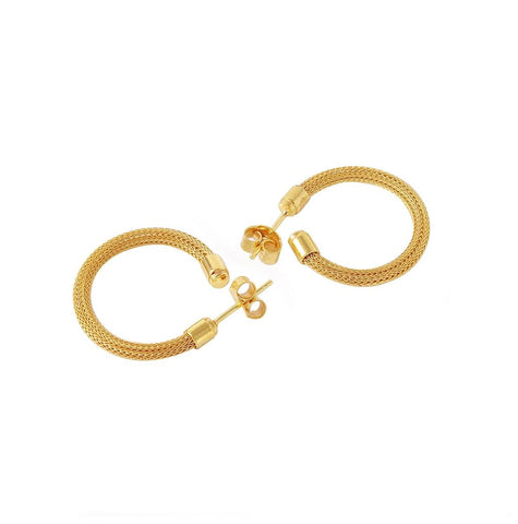 .925 Sterling Silver Gold Plated Thin Hoop Earring