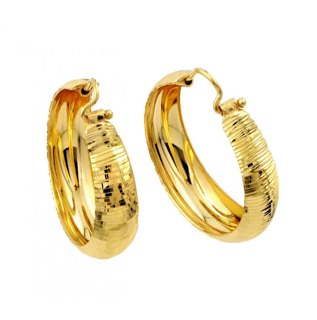 .925 Sterling Silver Gold Plated Hoop Earring