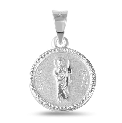 .925 Sterling Silver High Polished Saint Jude  Medallion