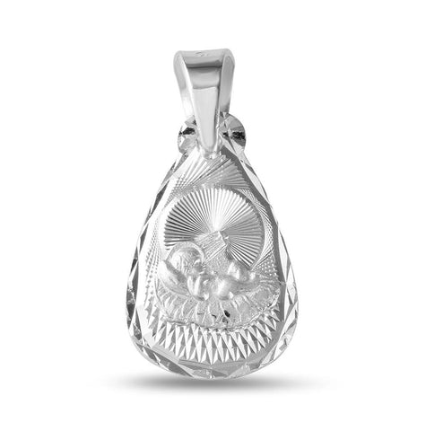 .925 Sterling Silver High Polished Teardrop Shape Dc Baptism Medallion