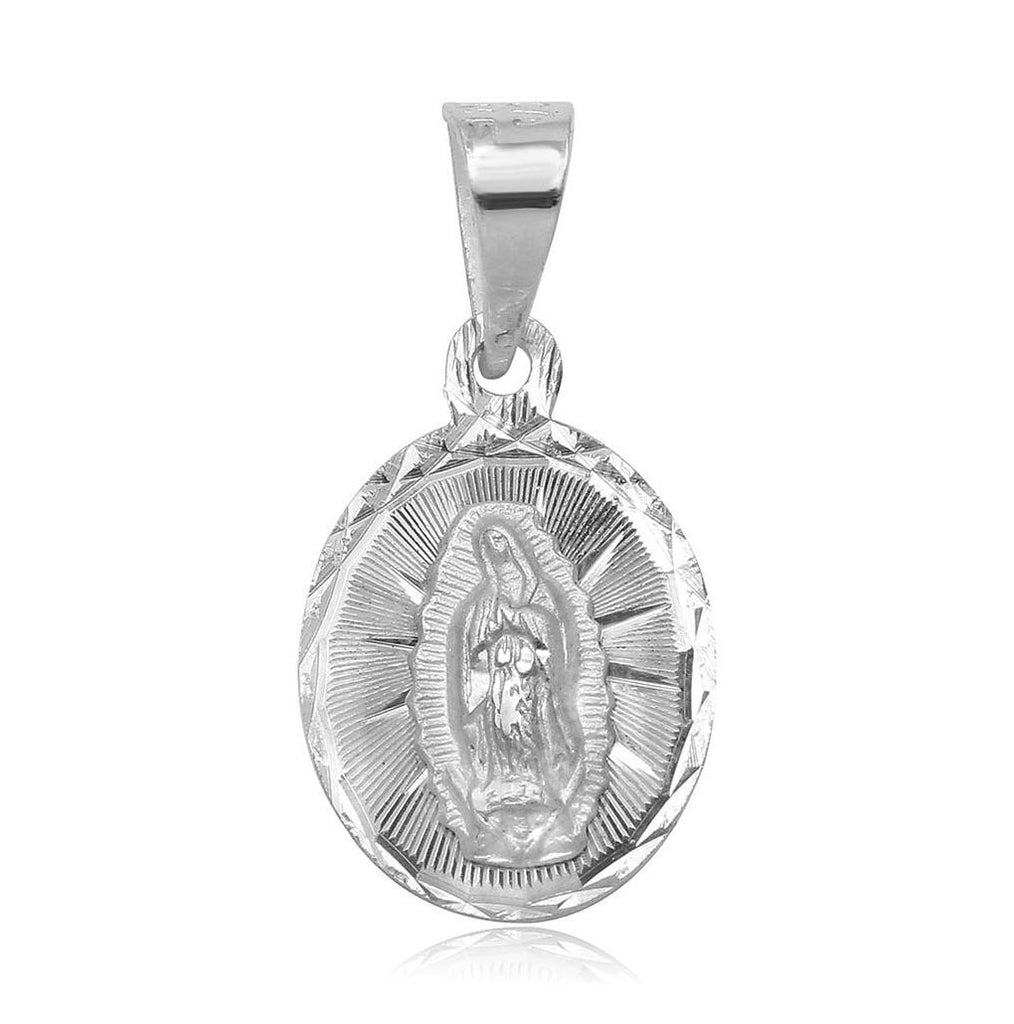 .925 Sterling Silver High Polished Dc Our Lady Of Guadalupe Charm Pendant