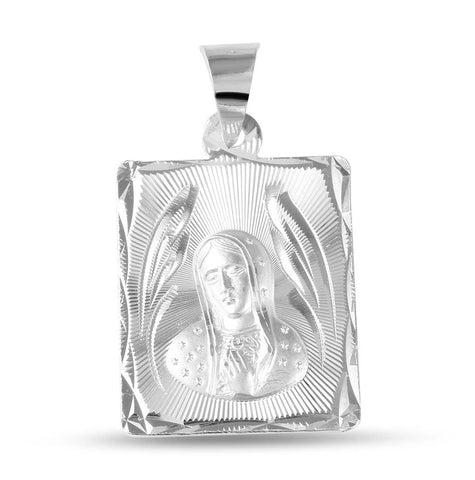 .925 Sterling Silver High Polished Dc Guadalupe Medallion