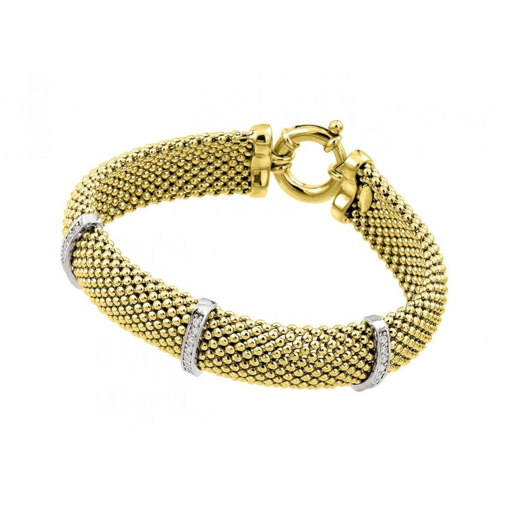 .925 Sterling Silver Gold Plated Italian Bracelet