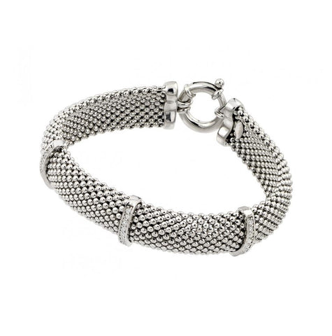 .925 Sterling Silver Rhodium Plated Italian Bracelet