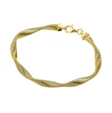 .925 Sterling Silver Gold Plated Mesh Twisted Italian Bracelet