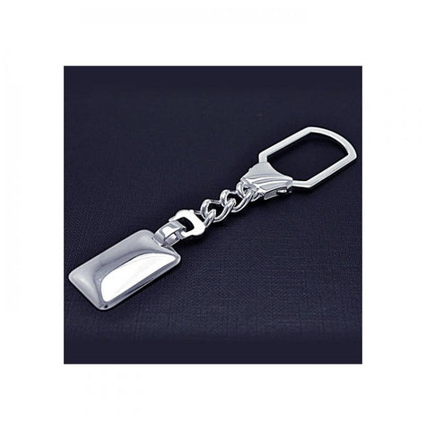 .925 Sterling Silver Dangling Solid Square Keychain