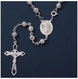 .925 Sterling Silver High Polished Filigree Rosary 6mm, <b>size: 28</b>