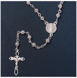 .925 Sterling Silver High Polished Filigree Rosary 4mm, <b>size: 26</b>