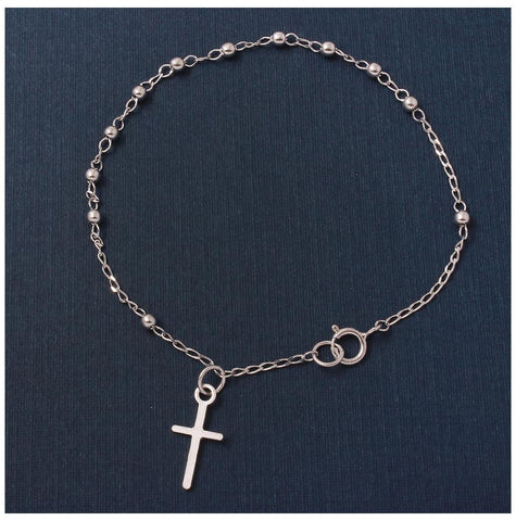 .925 Sterling Silver High Polished Rosary Bracelet 2.5mm