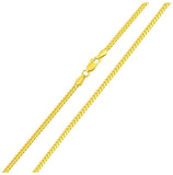 .925 Sterling Silver Gold Plated Miami Curb Chain Link 2.6mm, <b>size: 16</b>