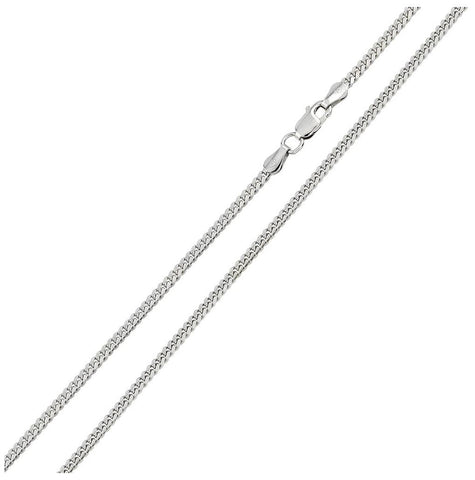 .925 Sterling Silver Rhodium Plated Miami Curb Chain Link 2.6mm, <b>size: 16</b>