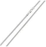 .925 Sterling Silver Rhodium Plated Miami Curb Chain Link 3.4mm, <b>size: 16</b>