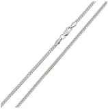 .925 Sterling Silver Rhodium Plated Miami Curb Chain Link 4.1mm, <b>size: 16</b>